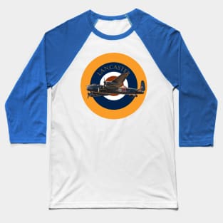 Lancaster Bomber in RAF Roundel Baseball T-Shirt